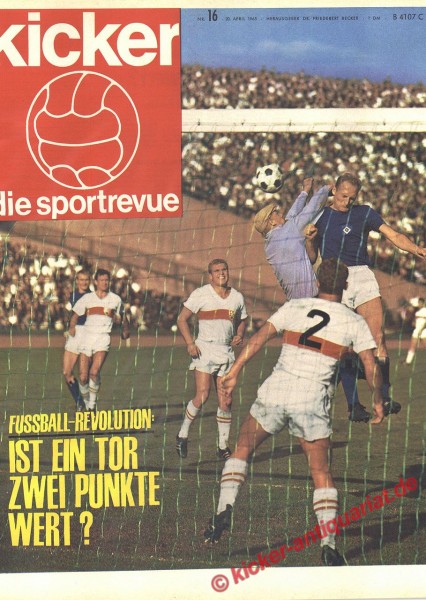 Original alte Zeitung Kicker - das Sportmagazin vom 20.4.1965