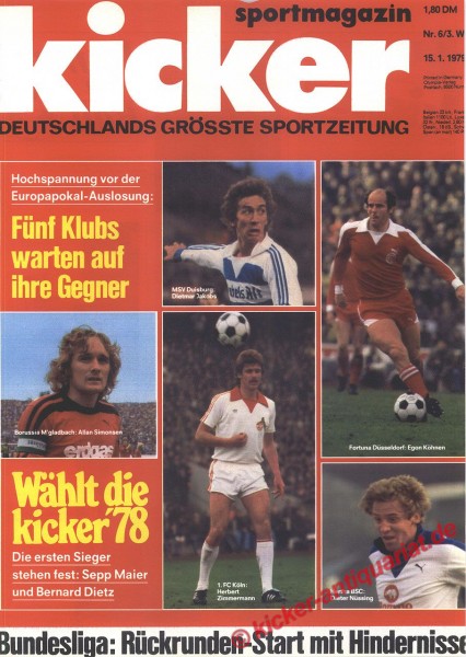 Kicker Sportmagazin Nr. 6, 15.1.1979 bis 21.1.1979