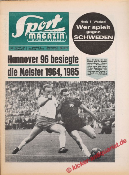 Sportmagazin Nr. 35A, 23.8.1965 bis 29.8.1965