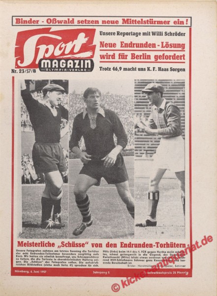 Sportmagazin Nr. 23B, 6.6.1957 bis 12.6.1957