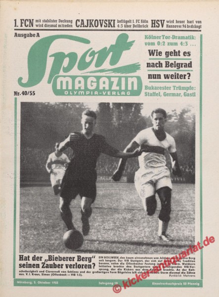 Sportmagazin Nr. 40A, 3.10.1955 bis 9.10.1955