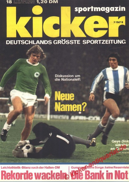 Kicker Sportmagazin Nr. 18, 27.2.1973 bis 5.3.1973