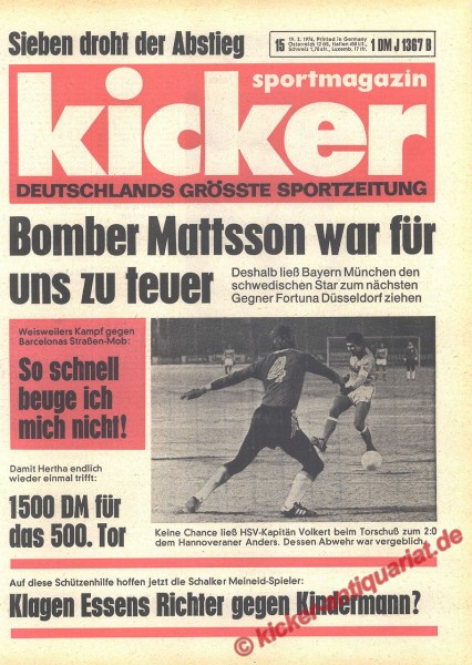 Kicker Sportmagazin Nr. 15, 19.2.1976 bis 25.2.1976