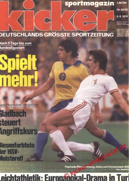 Kicker Titelbild: Popivoda (Eintracht Braunschweig) und Zimmermann ((Köln)