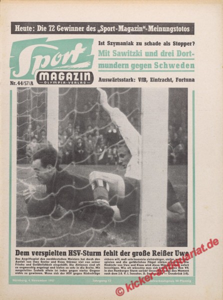 Sportmagazin Nr. 44A, 4.11.1957 bis 10.11.1957