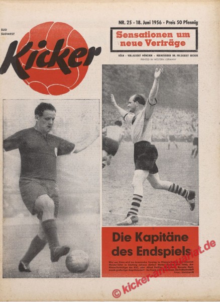 Kicker Nr. 25, 18.6.1956 bis 24.6.1956