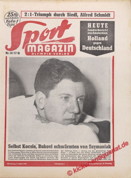 Sportmagazin Nr. 14B, 4.4.1957 bis 10.4.1957