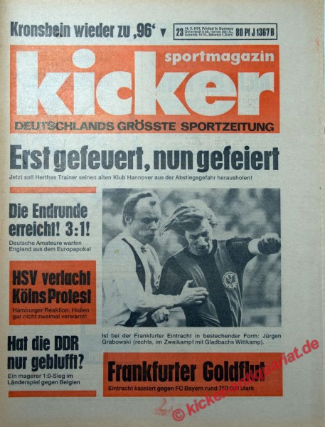 Kicker Sportmagazin Nr. 23, 14.3.1974 bis 20.3.1974