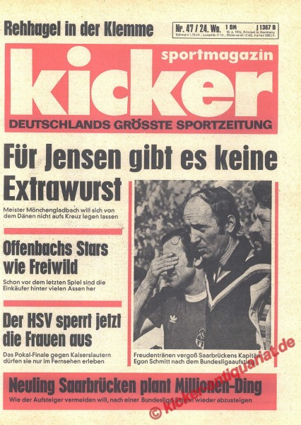 Kicker Sportmagazin Nr. 47, 10.6.1976 bis 16.6.1976