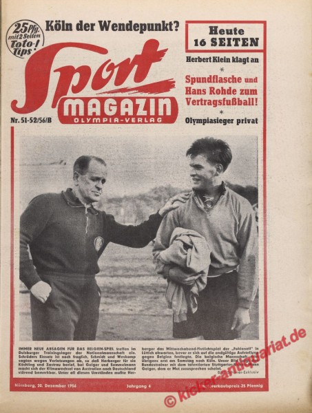Sportmagazin Nr. 51B, 20.12.1956 bis 26.12.1956