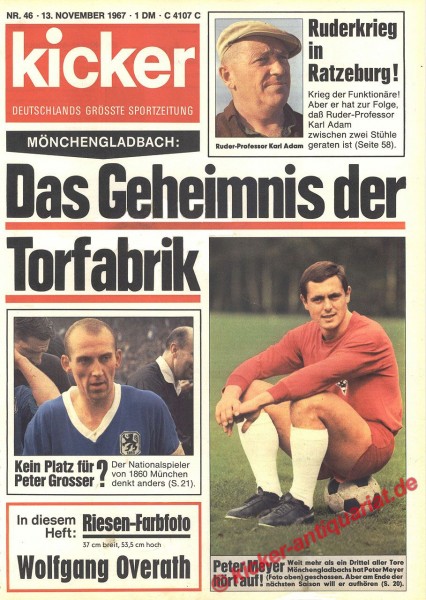 Kicker Sportmagazin Nr. 46, 13.11.1967 bis 19.11.1967