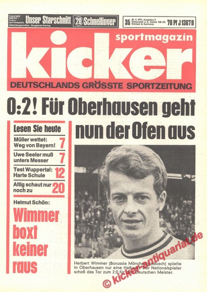 Kicker Sportmagazin Nr. 35, 29.4.1971 bis 5.5.1971