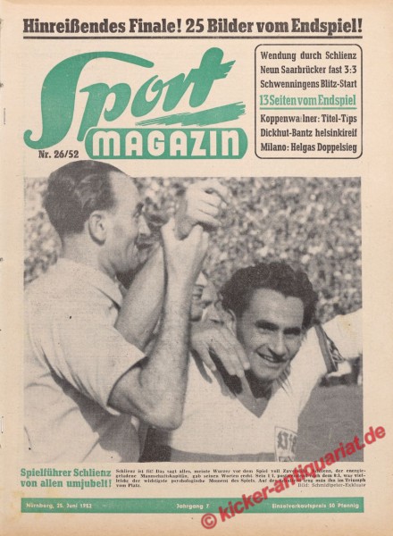 Sportmagazin Nr. 26A, 25.6.1952 bis 1.7.1952
