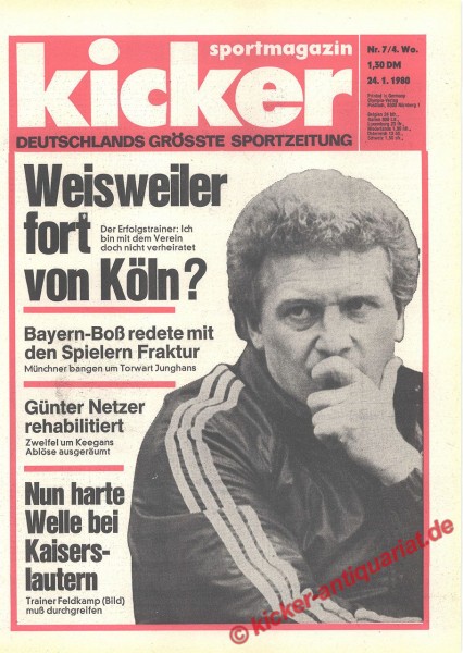 Kicker Sportmagazin Nr. 7, 24.1.1980 bis 30.1.1980