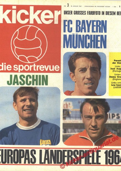 Parade der Stars! Links: José Augusto (Portigal). Unten: Jimmy Greaves (England), Links unten: Lew Jaschin (UdSSR)