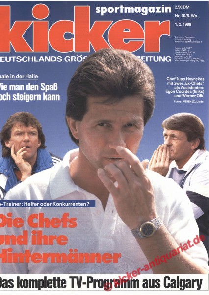 Kicker Sportmagazin Nr. 10, 1.2.1988 bis 7.2.1988