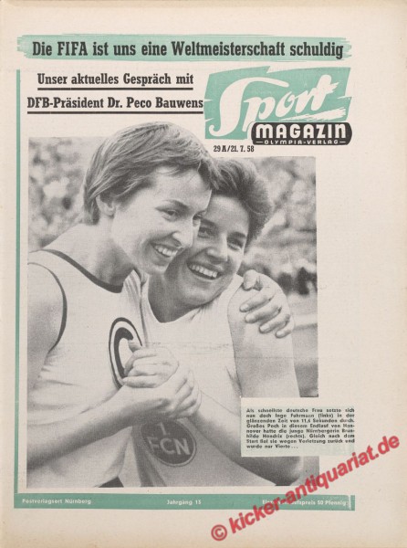 Sportmagazin Nr. 29A, 21.7.1958 bis 27.7.1958