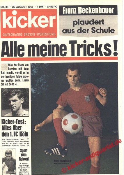 Kicker Sportmagazin Nr. 35, 26.8.1968 bis 1.9.1968