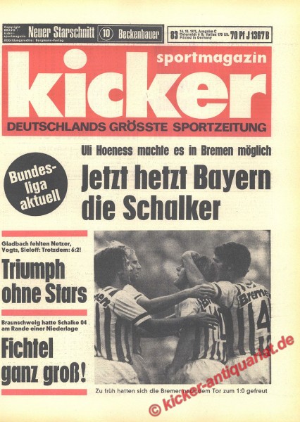 Kicker Sportmagazin Nr. 83, 14.10.1971 bis 20.10.1971