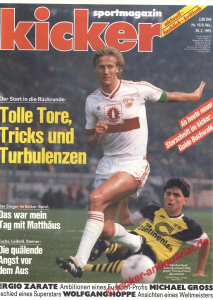 Kicker Sportmagazin Nr. 16, 25.2.1991 bis 3.3.1991