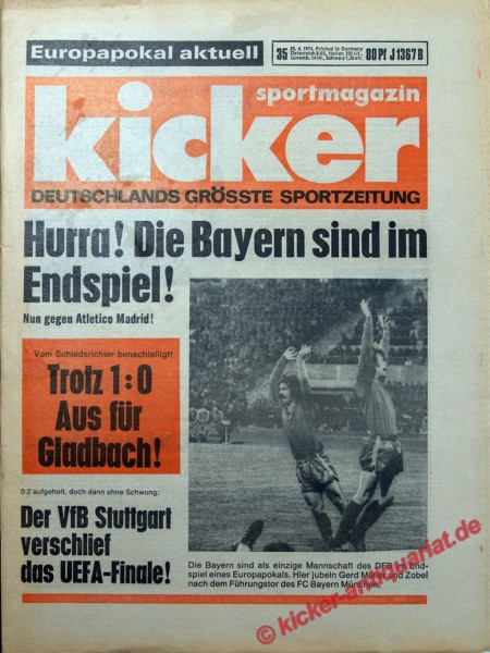 Kicker Sportmagazin Nr. 35, 25.4.1974 bis 1.5.1974