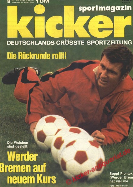 Kicker Sportmagazin Nr. 8, 24.1.1972 bis 30.1.1972