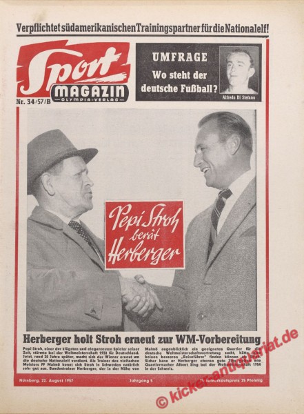 Sportmagazin Nr. 34B, 22.8.1957 bis 28.8.1957