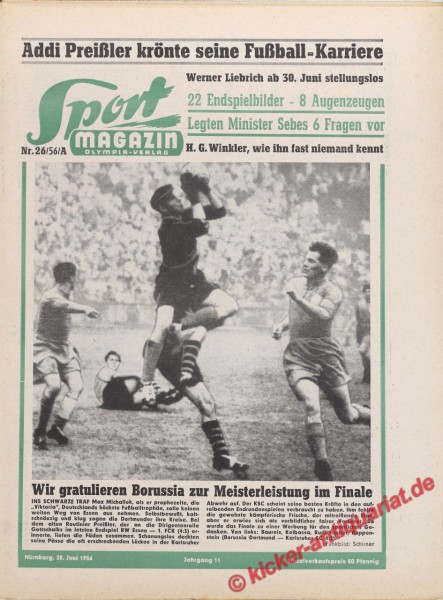Sportmagazin Nr. 26A, 25.6.1956 bis 1.7.1956