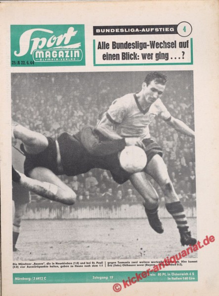 Sportmagazin Nr. 25A, 22.6.1964 bis 28.6.1964