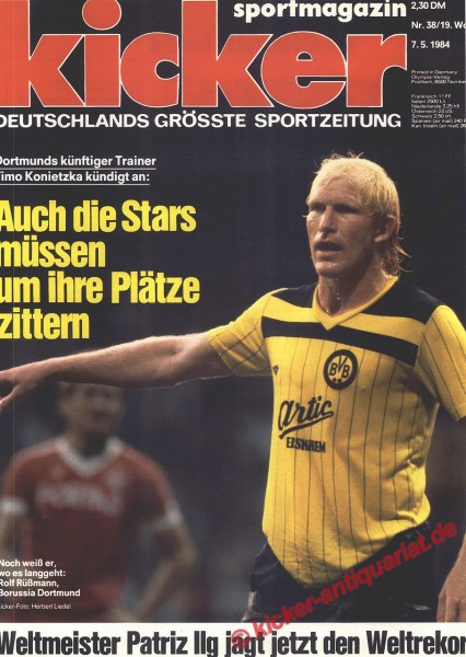 Kicker Sportmagazin Nr. 38, 7.5.1984 bis 13.5.1984