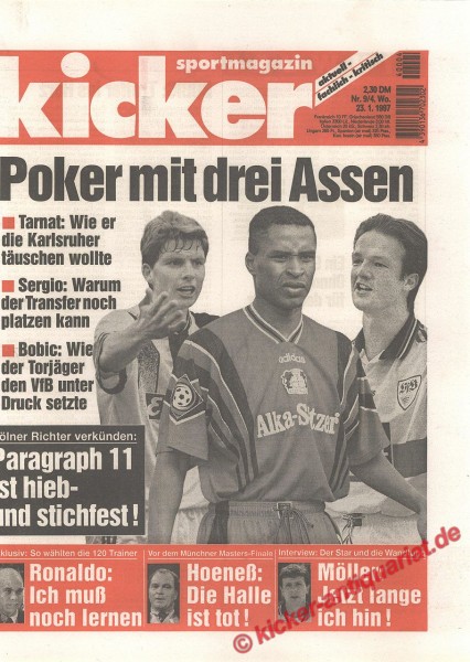 Kicker Sportmagazin Nr. 9, 23.1.1997 bis 29.1.1997