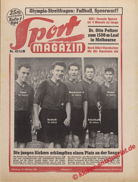 Sportmagazin Nr. 43B, 25.10.1956 bis 31.10.1956