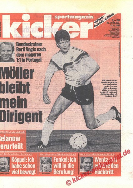 Kicker Sportmagazin Nr. 71, 30.8.1990 bis 5.9.1990