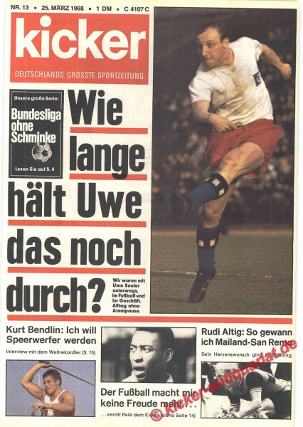 Kicker Sportmagazin Nr. 13, 25.3.1968 bis 31.3.1968