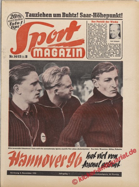 Sportmagazin Nr. 14B, 5.11.1953 bis 11.11.1953
