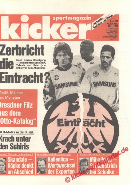 Kicker Sportmagazin Nr. 9, 28.1.1993 bis 3.2.1993