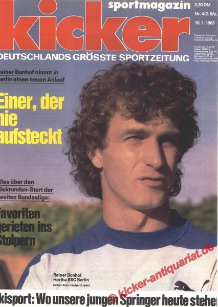Kicker Sportmagazin Nr. 4, 10.1.1983 bis 16.1.1983