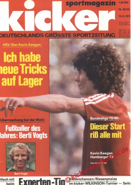 Kicker Sportmagazin Nr. 66, 13.8.1979 bis 19.8.1979