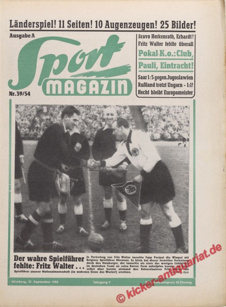 Sportmagazin Nr. 39A, 27.9.1954 bis 3.10.1954