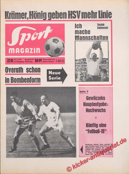 Sportmagazin Nr. 32B, 10.8.1967 bis 16.8.1967