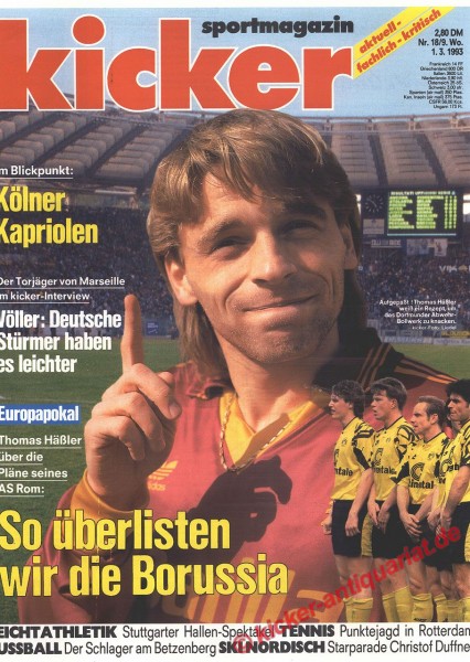 Kicker Sportmagazin Nr. 18, 1.3.1993 bis 7.3.1993
