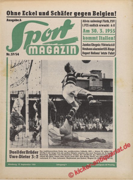 Sportmagazin Nr. 37A, 13.9.1954 bis 19.9.1954