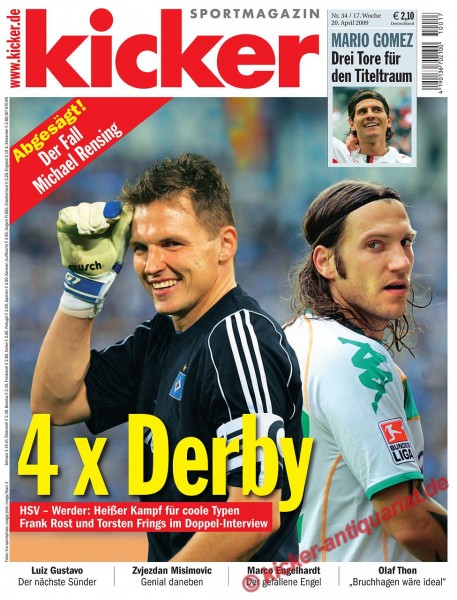 Kicker Sportmagazin Nr. 34, 20.4.2009 bis 26.4.2009