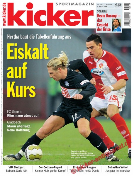 Kicker Sportmagazin Nr. 22, 9.3.2009 bis 15.3.2009