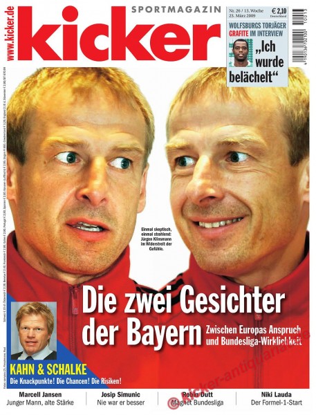 Kicker Sportmagazin Nr. 26, 23.3.2009 bis 29.3.2009