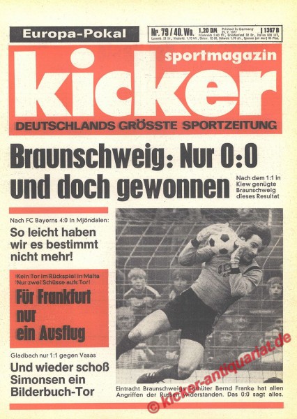 Kicker Sportmagazin Nr. 79, 29.9.1977 bis 5.10.1977