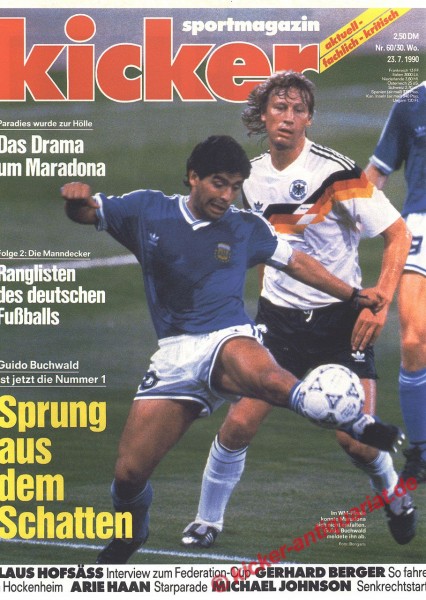 Titelbild: Diego Maradona und Guido Buchwald. Sprung aus dem Schatten