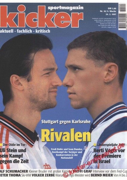 Kicker Sportmagazin Nr. 18, 24.2.1997 bis 2.3.1997