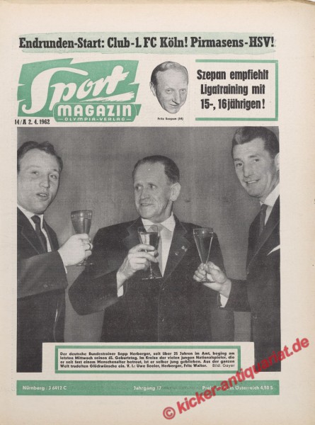 Uwe Seeler, Sepp Herberger und Fritz Walter.