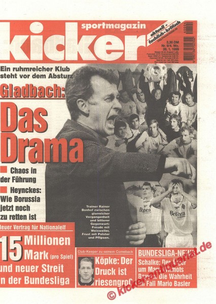 Kicker Sportmagazin Nr. 9, 28.1.1999 bis 3.2.1999